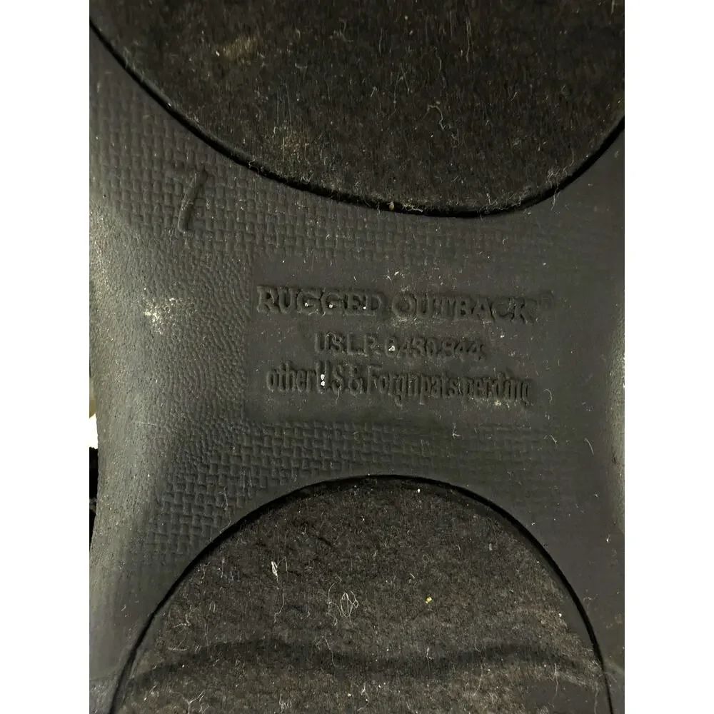 Rugged Outback Sport Sandals Black Hook Loop Comfort Walking Womens Size 7